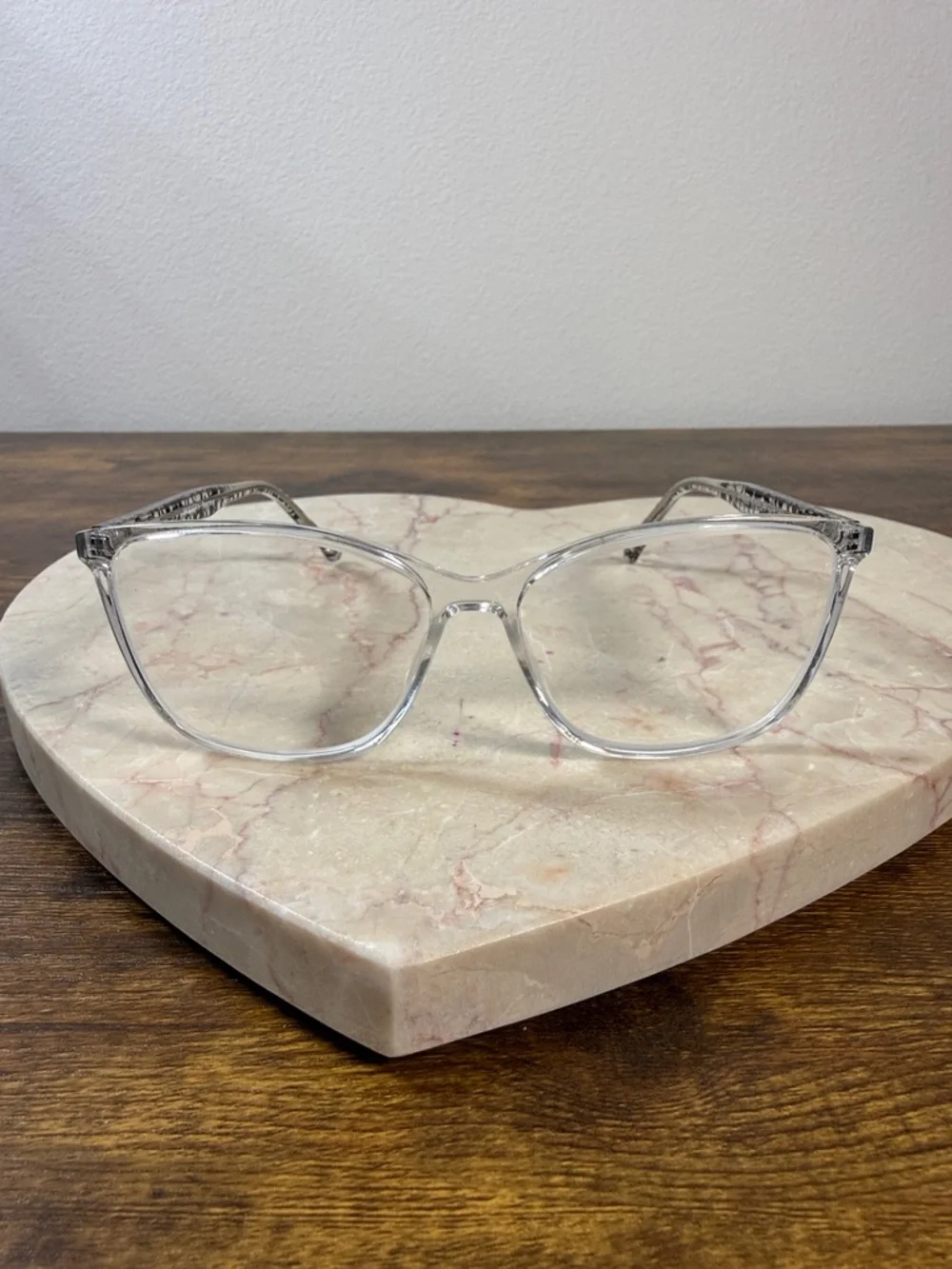 Clear Transparent Cat-Eye Glasses & Prescription Lenses Cyl 1.5